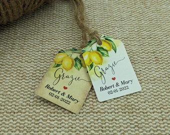 MINI TAG Grazie Tag. Etichetta di matrimonio personalizzata