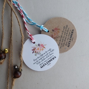 Wenslabel voor babyshower. Kaars cadeau label