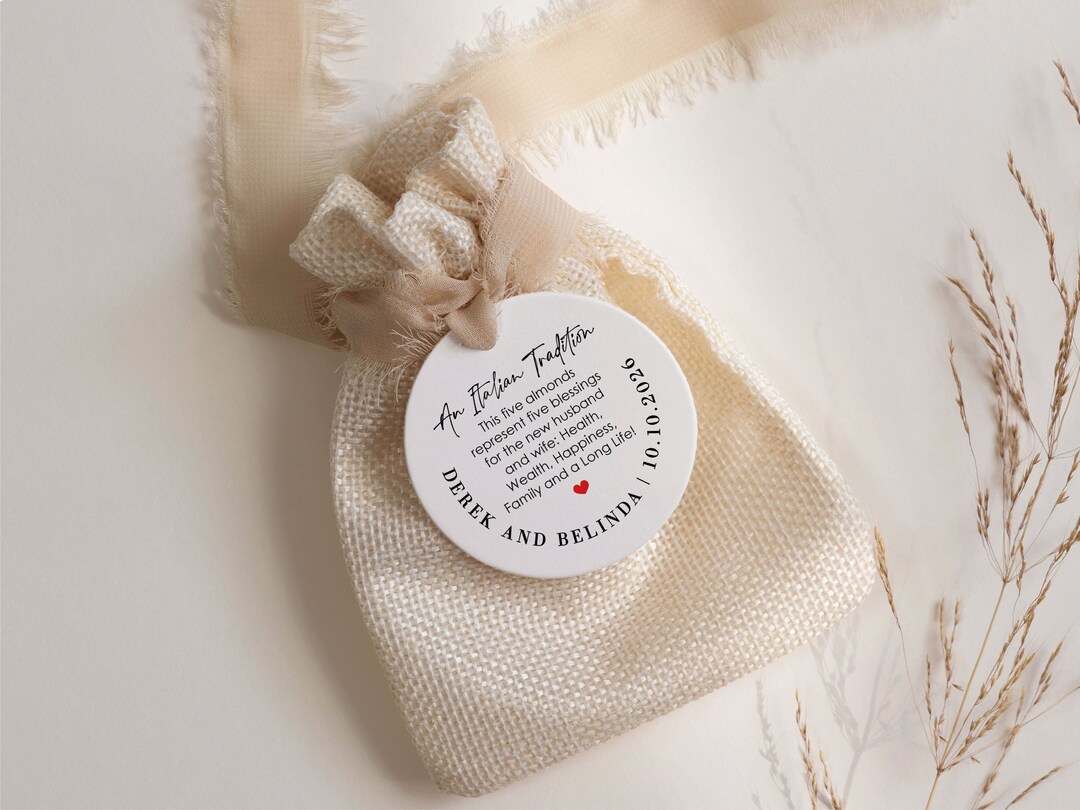 Jordan Almonds Favor Tag. an Italian Wedding Tradition. Boubouniera Favor Tags Etsy