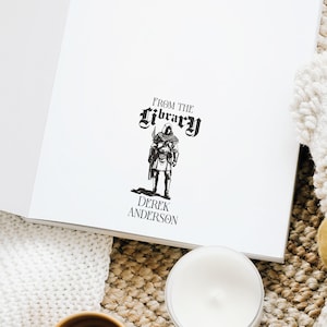 From the Library Stamp, Ex Libris Stamp, Calligraphy Stamp, Custom Stamp, Book Stamp