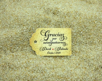 Personalized Gracias Favor Tags: Spanish Thank You Labels