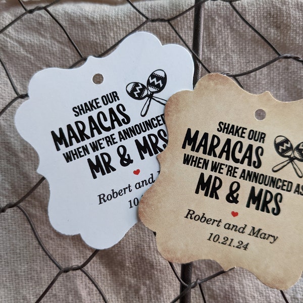 Shake your maracas Tag. Mr and Mrs Tag. Maracas Tag.