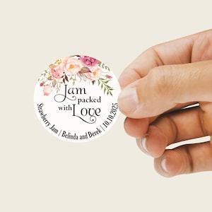 Adesivi rotondi personalizzati. Marmellata ricca di etichette personalizzate d'amore.