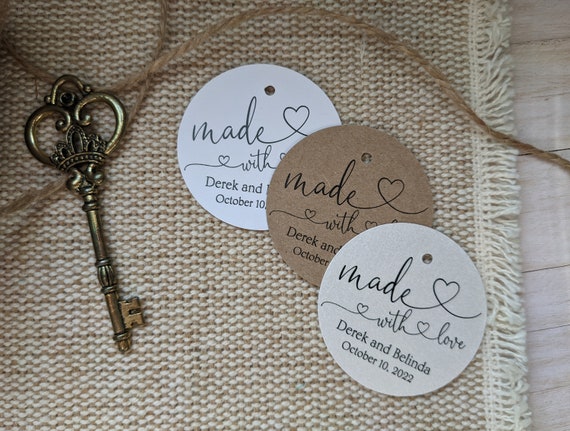 Made With Love Tag. Hand Made Tag. Round Tag 