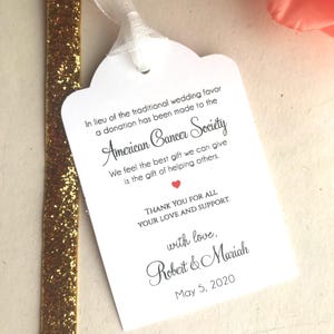 Anstatt Favors Tag. Hochzeit Gunsten Anhänger