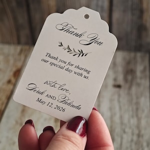 Personalisierte Hochzeitsbevorzugung Tags: Danke für das Teilen