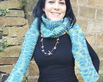 large handknitted lambswool scarf