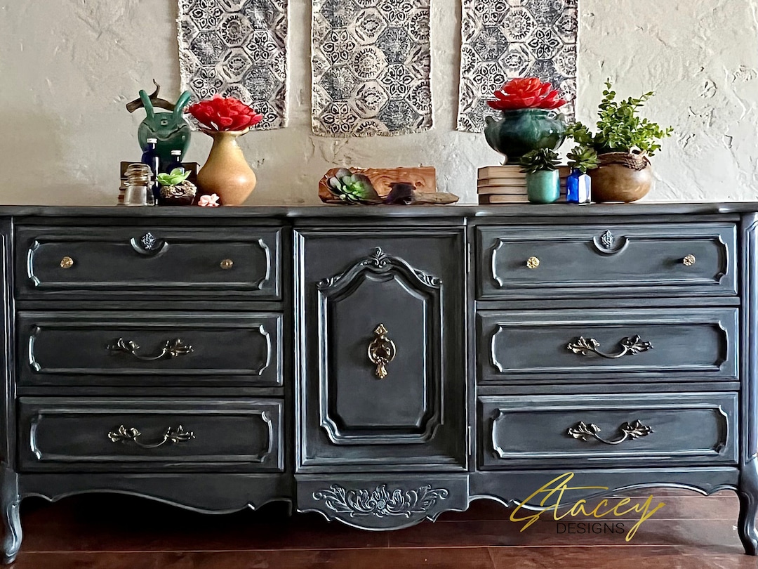 Custom Painted - Vintage French Provincial Dresser Entry Table by ...