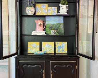 Black and Gold French Provincial Cabinet