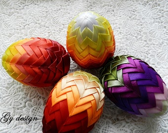 Easter eggs Easter decoration quilted egg Easter ornament egg  Easter decorations happy Easter eggs decorated egg quilted eggs