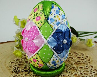 Colorful dots Easter egg decoration quilted ornaments decorated fabric egg Easter decorations ornament egg tabletop egg quilt Easter eggs