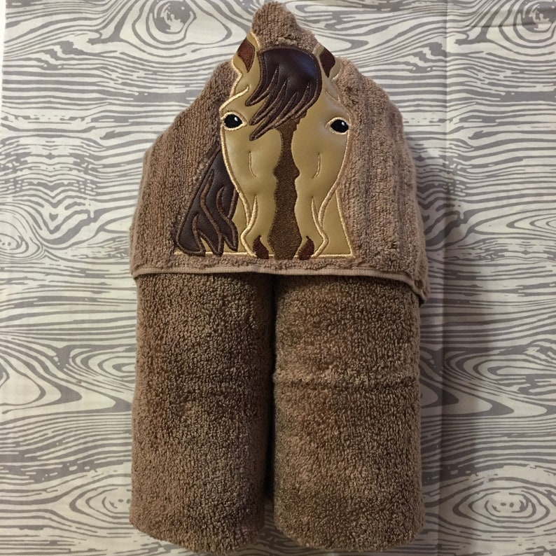 Horse Hooded Towel Etsy