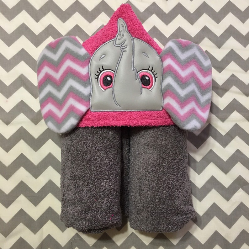 Hooded Towel Girl Elephant Etsy