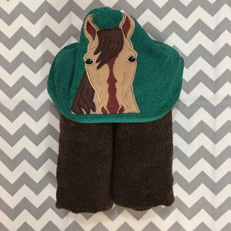 Horse Hooded Towel Etsy