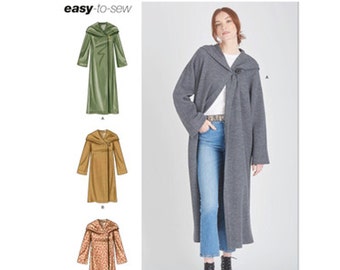 Simplicity 9684 / S9684 Easy Sewing Pattern for Womens Coats - Size 6 8 10 12 14 or 16 18 20 22 24 Hooded w/Length Options - New UNCUT F/F