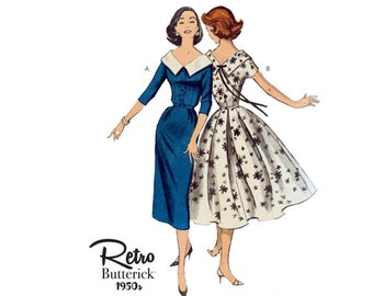 Butterick 6870 / B6870 Retro 50s Sewing Pattern for Womens Dress - Size 6 8 10 12 14  or 14 16 18 20 22 - NEW UNCUT F/F