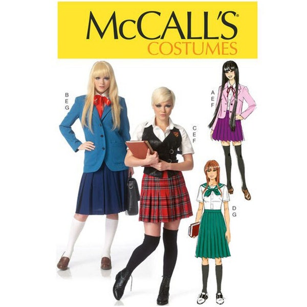McCalls 7141 / M7141 Sewing Pattern for Womens School Uniform Costume - Size 6 8 10 12 14 or 14 16 18 20 22 - NEW UNCUT F/F