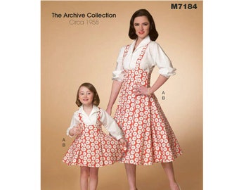 McCalls 7184 / M7184 Retro 1958 Sewing Pattern for Kids Jumper and Top - Size 3 4 5 6 7 8 - NEW UNCUT F/F