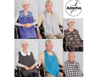 Simplicity 9489 / S9489 Very Easy Sewing Pattern for Men and Womens Clothing Protectors, Adaptive Adult Bibs - One Size - NEW UNCUT F/F