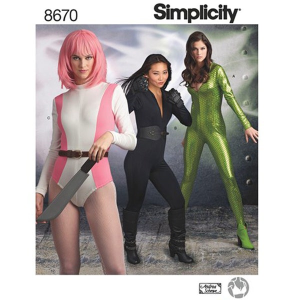 Simplicity 8670 / S8670 Sewing Pattern for Womens Knit Bodysuit - Size 6 8 10 12 14 or 16 18 20 22 24 with B, C, D & DD Cups - NEW UNCUT F/F