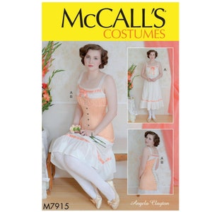 McCalls 7915 / M7915 Sewing Pattern for Womens Corset & Chemise - Size 6 8 10 12 14 or 14 16 18 20 22 Angela Clayton Design - NEW UNCUT F/F