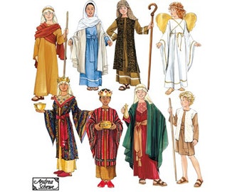 Children's Nativity Costumes Sewing Pattern - Simplicity 4797 - Size S,M,L (2-12) Joseph, Mary, Kings, Angel, Shepard Boy - NEW UNCUT F/F
