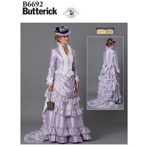 Butterick 6692 / B6692 Historical 1800s Jacket & Skirt Sewing Pattern for Women -  Size 6 8 10 12 14 or 14 16 18 20 22 - NEW UNCUT F/F