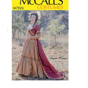 McCalls 7826 / M7826 Sewing Patterns for Women Elizabethan Costume - Size 6 8 10 12 14 or 14 16 18 20 22 Robe w/Train & Skirt  NEW UNCUT F/F