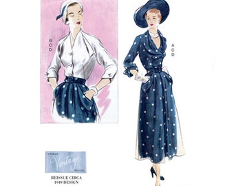 Vogue 1863 / V1863 Reissued 1949 Sewing Pattern for Womens Skirt, Blouse, Belt - Size 6 8 10 12 14 or 16 18 20 22 24 - NEW UNCUT F/F