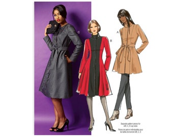 Butterick 5966 Sewing Pattern for Womens Jacket Lined Jacket or Coat & Belt - Size 8 10 12 14 16 or 18W 20W 22W 24W - NEW UNCUT F/F