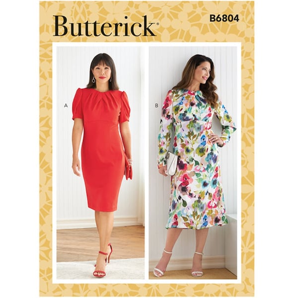 Butterick 6804 / B6804 Sewing Pattern for Womens Dress - Size 18 20 22 24 26 High Waist with A B, C, D Cups - New Uncut F/F