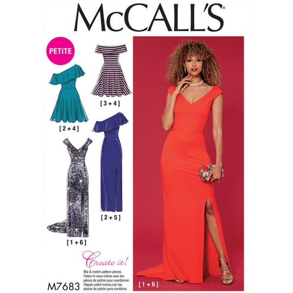 McCalls 7683 / M7683 Easy Sewing Pattern for Womens Dress - Size 6 8 10 12 14 or 14 16 18 20 22 Misses or Miss Petite - NEW UNCUT F/F