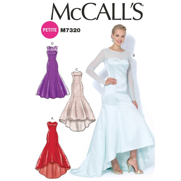 McCalls 7320 / M7320 Sewing Pattern for Womens Dress - Size 6 8 10 12 14 or 14 16 18 20 22 Boned Bodice Dress - NEW UNCUT F/F