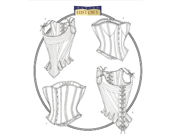 Butterick 4254 / B4254 Sewing Pattern for Womens Corsets - Size 6 8 10 or 12 14 16 or 18 20 22 Making History Laced Corsets - NEW UNCUT F/F