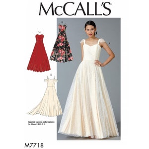 McCalls 7718 / M7718 Sewing Pattern for Womens Dress - Size 6 8 10 12 14 or 14 16 18 20 22  Evening Gown, Special Occasion - NEW UNCUT F/F