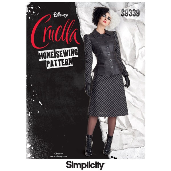 Simplicity 9339 / S9339 / R10979 OOP Sewing Pattern for Women Cruella Costume - Size 6 8 10 12 14 or 14 16 18 20 22 - NEW UNCUT F/F