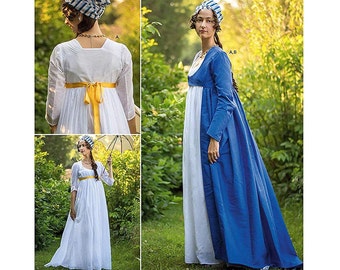 Patron de couture Régence Simplicity 8941/S8941 pour robe femme - Taille 6 8 10 12 ou 14 16 18 20 22 - Robe taille empire et peignoir NEUF non coupé F/F