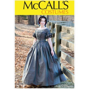 McCalls 7988 / M7988 Historical 1840s Dress Sewing Pattern for Women - Size 6 8 10 12 14 or 14 16 18 20 22 Floor Length - NEW UNCUT F/F