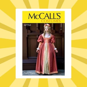 Sewing Pattern for Womens Renaissance Costume - Size 6 8 10 12 14 or 14 16 18 20 22 Lined Dress & Skirt - UNCUT F/F - McCalls 7763 M7763 bild 1