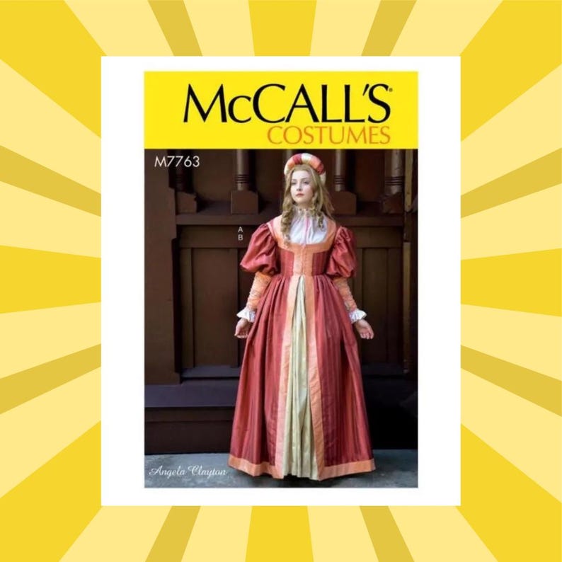 Sewing Pattern for Womens Renaissance Costume - Size 6 8 10 12 14 or 14 16 18 20 22 Lined Dress & Skirt - UNCUT F/F - McCalls 7763 M7763 bild 1