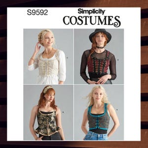 Sewing Pattern for Womens Corsets - Size 6 8 10 12 or 14 16 18 20 with Lacing and Peplums - UNCUT F/F - Simplicity 9592 S9592