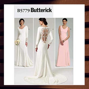 Sewing Pattern for Womens Wedding Dress - Size 4 6 8 10 12 or 12 14 16 18 20 Lace-Back Gown w/Train - UNCUT F/F - Butterick 5779 B5779