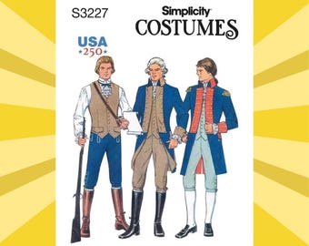 Sewing Pattern for Mens Continental Uniform Costumes - Size 34 36 38 40 42 or 44 46 48 50 52  - UNCUT F/F - Simplicity 3227 S3227