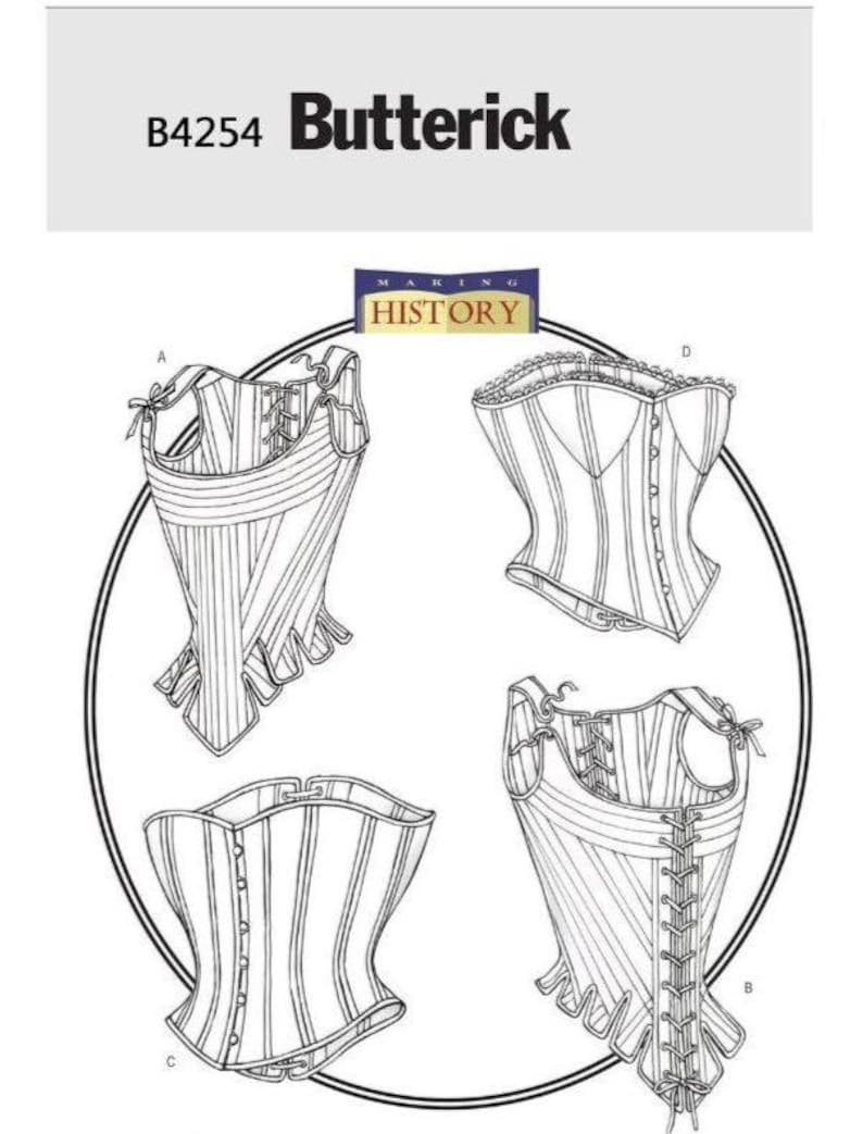 Butterick B4254 Misses Making History Corsets. Paper Sewing Pattern, New, Uncut, Factory Folded