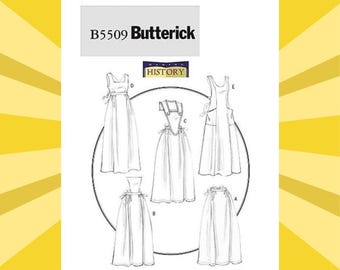 Sewing Pattern for Womens Historical Aprons - Size S M L (8 - 18) Bib and Half Aprons - UNCUT F/F - Butterick 5509 B5509