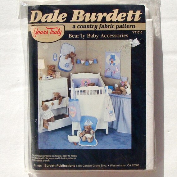 Vintage 80 S Baby Room Decor Sewing Pattern Yt1010 Bear Etsy