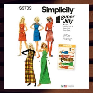 Simplicity 9739 Apron Wrap Dress Jumper Sewing Pattern Sizes