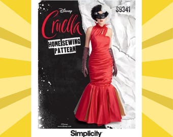 Patrón de costura para vestido de Cruella para mujer - Tallas 14 16 18 20 22 - SIN CORTAR F/F - OOP Simplicity 9341 S9341 R10981