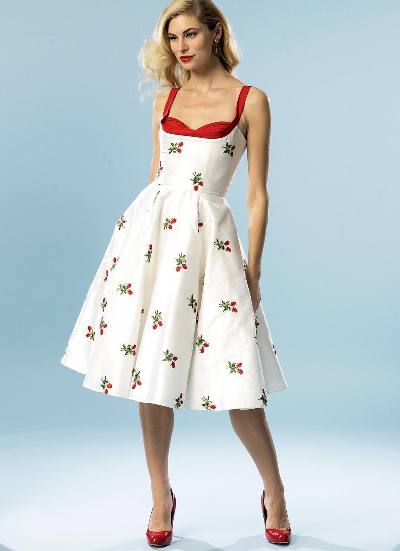 OOP 50's Стиль платье Швейный шаблон Butterick B5882 3 - изображение.