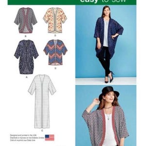 Simplicity 1108 Misses Easy-to-Sew Kimono in Maxi, Midi, Knee and Thigh Length.  Paper Sewing Pattern, New, Uncut, Factory Folded